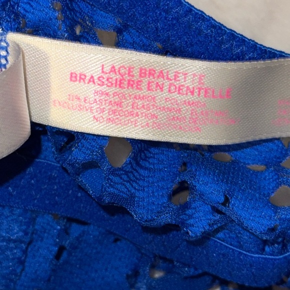 Victoria’s Secret Pink Longline Lace Bralette Underwire Bra Blue Women’s Small S - Picture 11 of 12